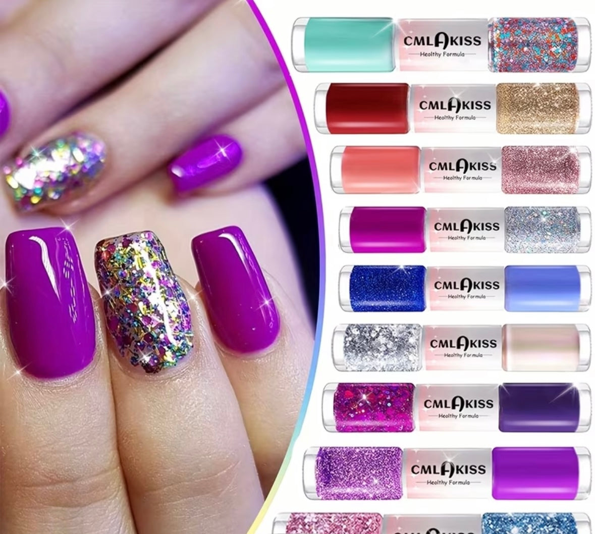 Fast Drying No Bake Glitter Nail Polish