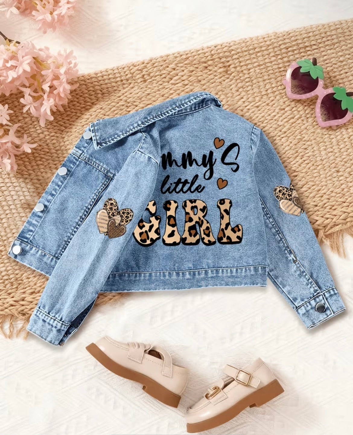 Lepord Print Denim Jacket