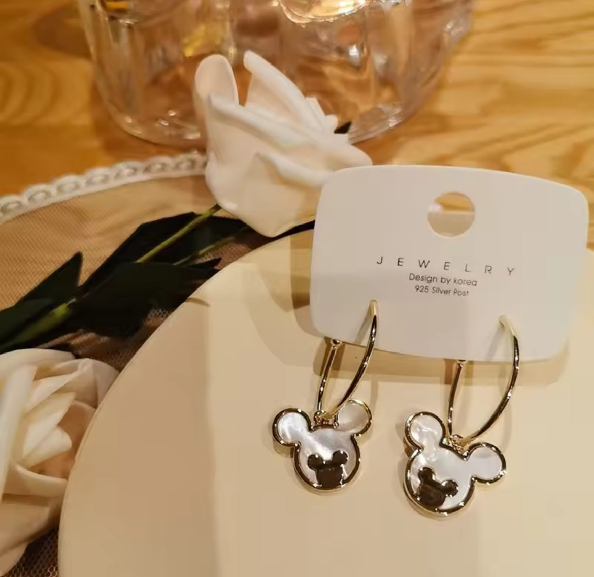 Mouse Hoop Earings