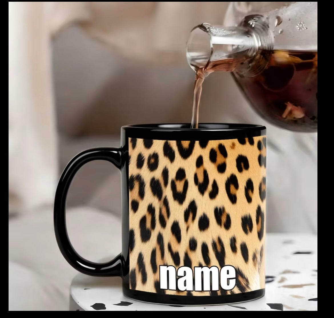 Personiled Lepord Print Mug