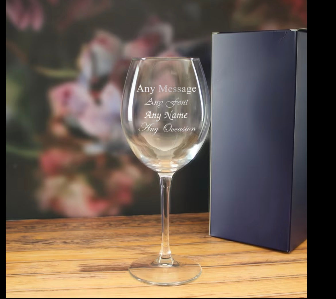 Personiled Wine Glass