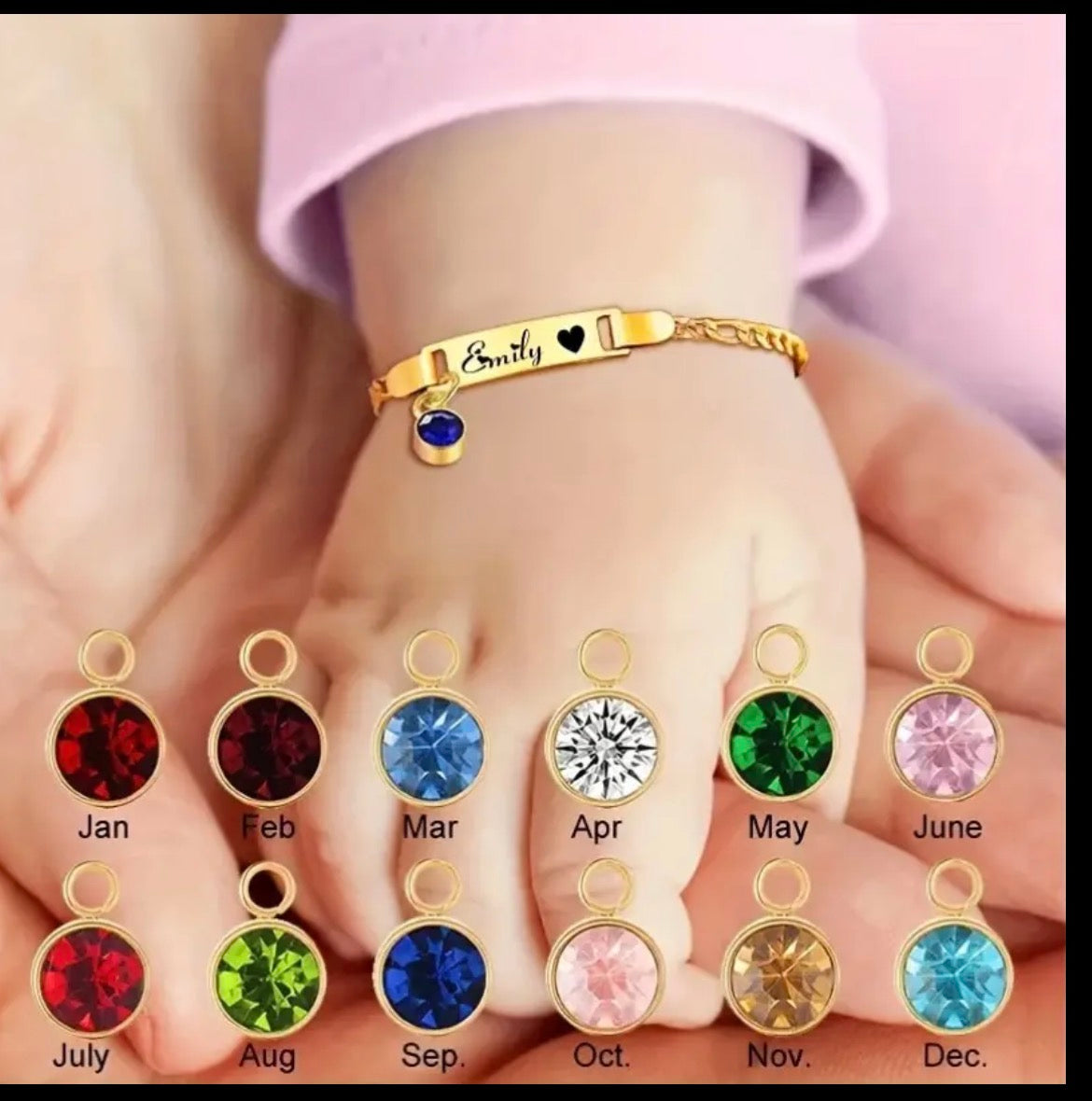 Personiled BirthStone Baby Braclet