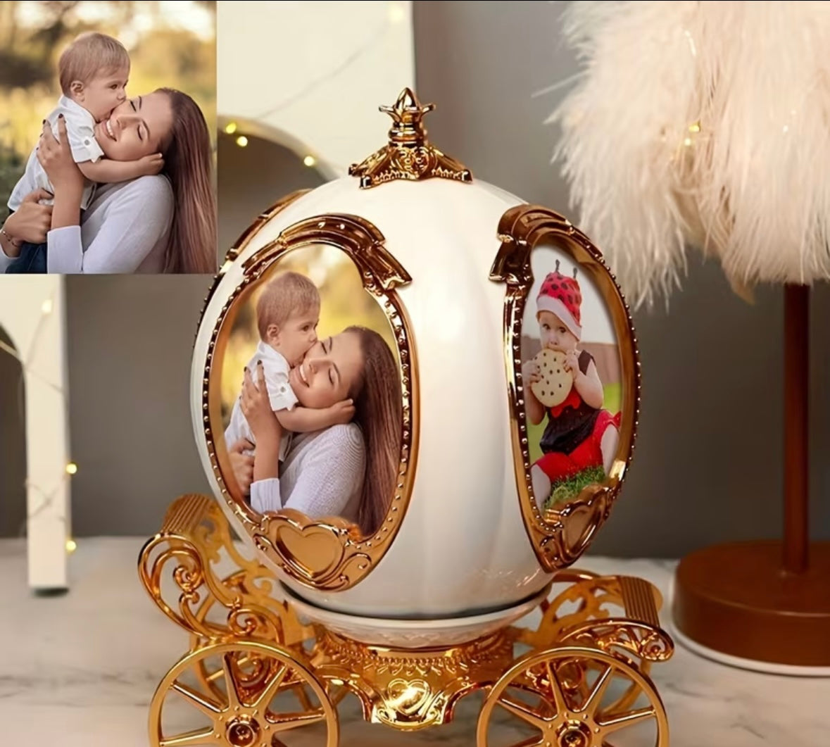 Customized Pumpkin Car Photo Music Box