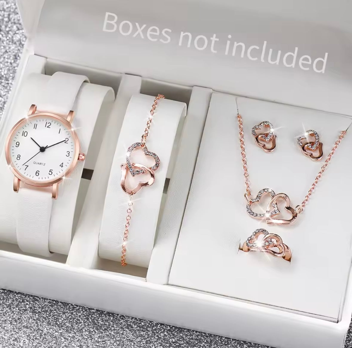 5/6pces Fashion Women’s Quartz Watch set