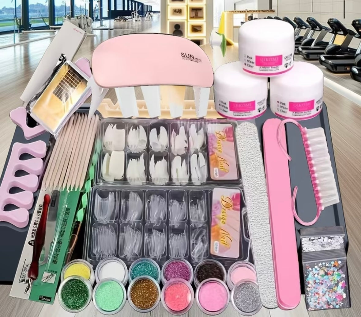Complete Nail Art Kit with LED Lamp
