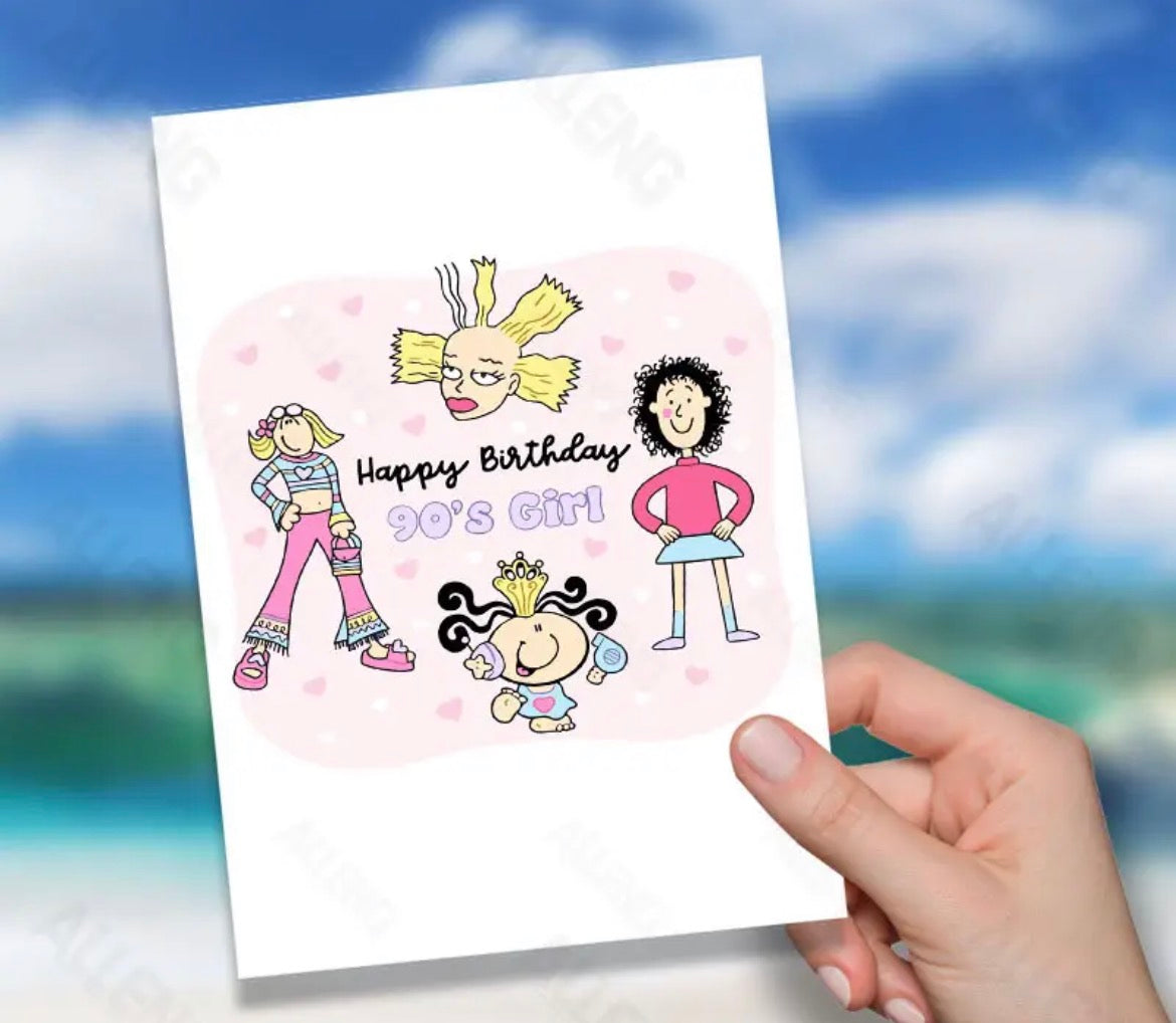 90s Girl Birthday Card