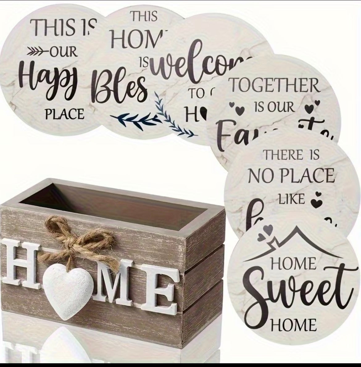 6PC Wooden Coasters Set