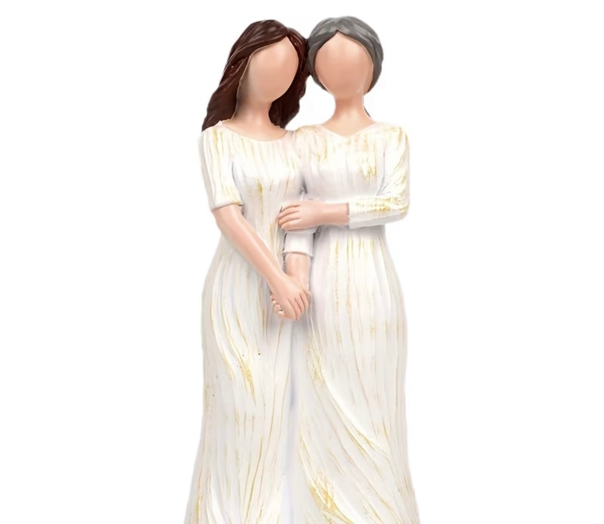 Mother & Daughter Holding Hands Resin Statue