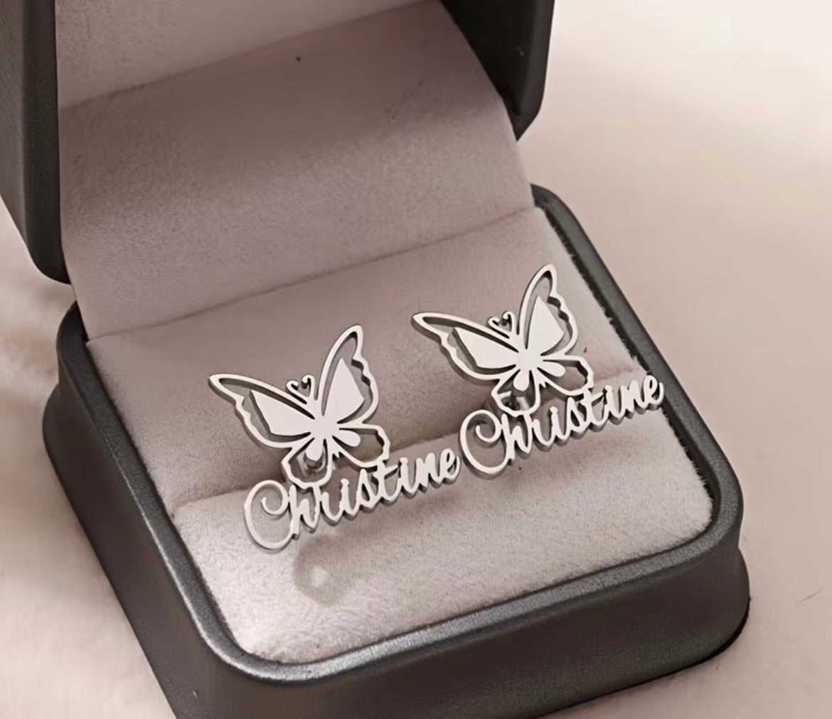 Personiled Butterfly Earings