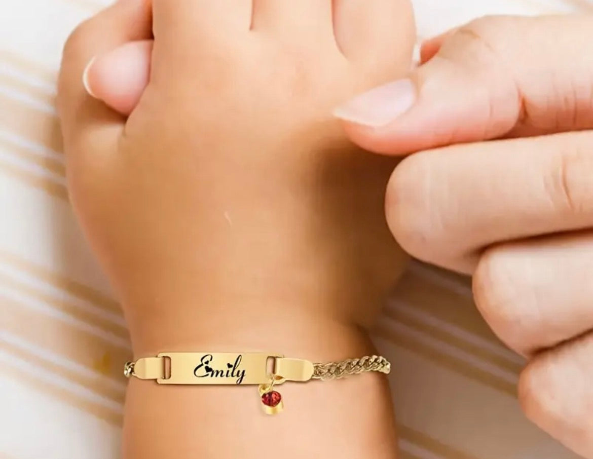 Personiled BirthStone Baby Braclet