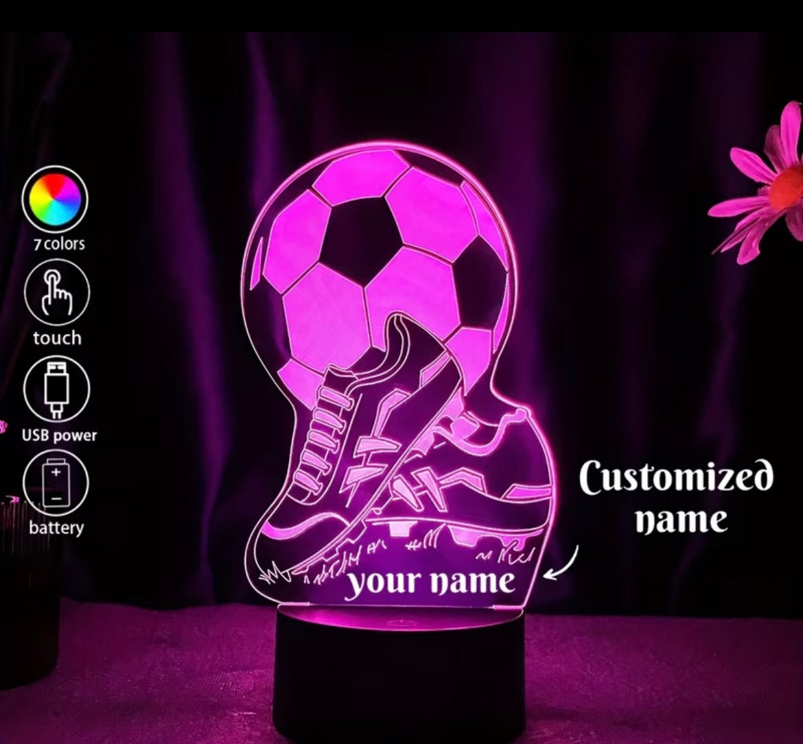 Personiled Football Touch Lamp