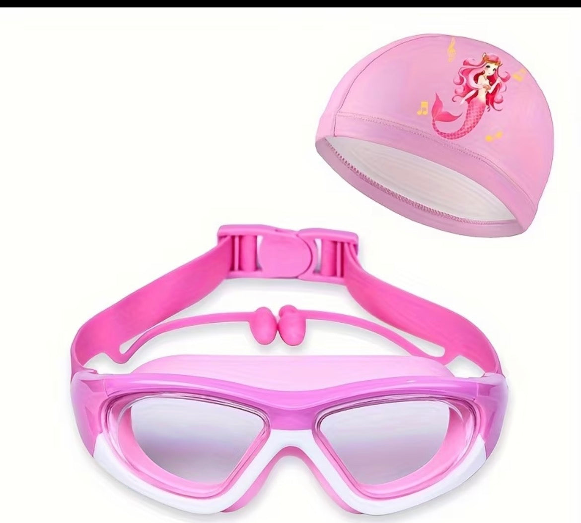 Kids Swimming Goggles & Hat