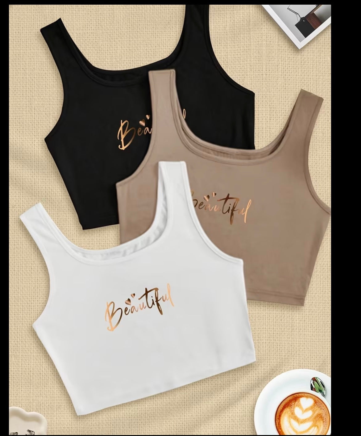 Women 3PCS Crop Top
