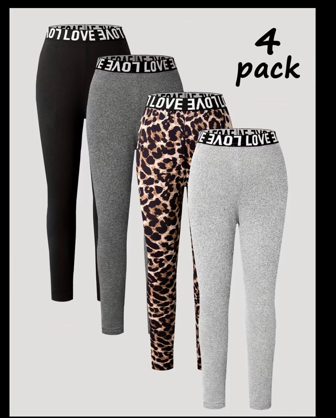 Pack Of 4 Girls Leggings