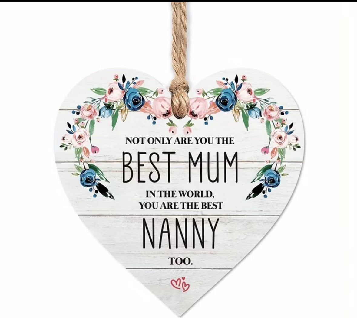 2D Flat Heart-Shaped Wooden Hanging Board