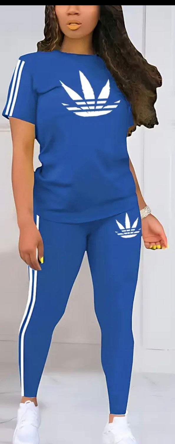 2PC Women Leggings & T-shirt Set