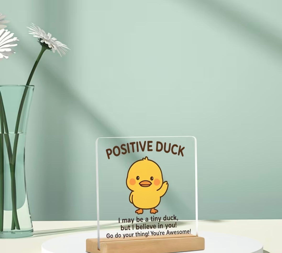 2D Flat Motivational Duck Office Ornament