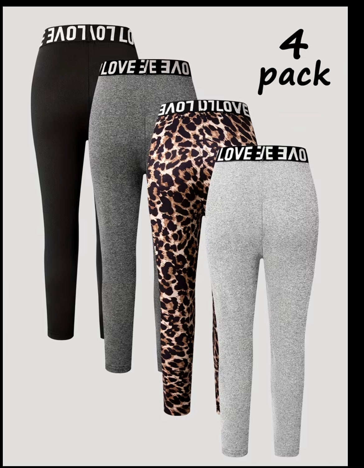 Pack Of 4 Girls Leggings