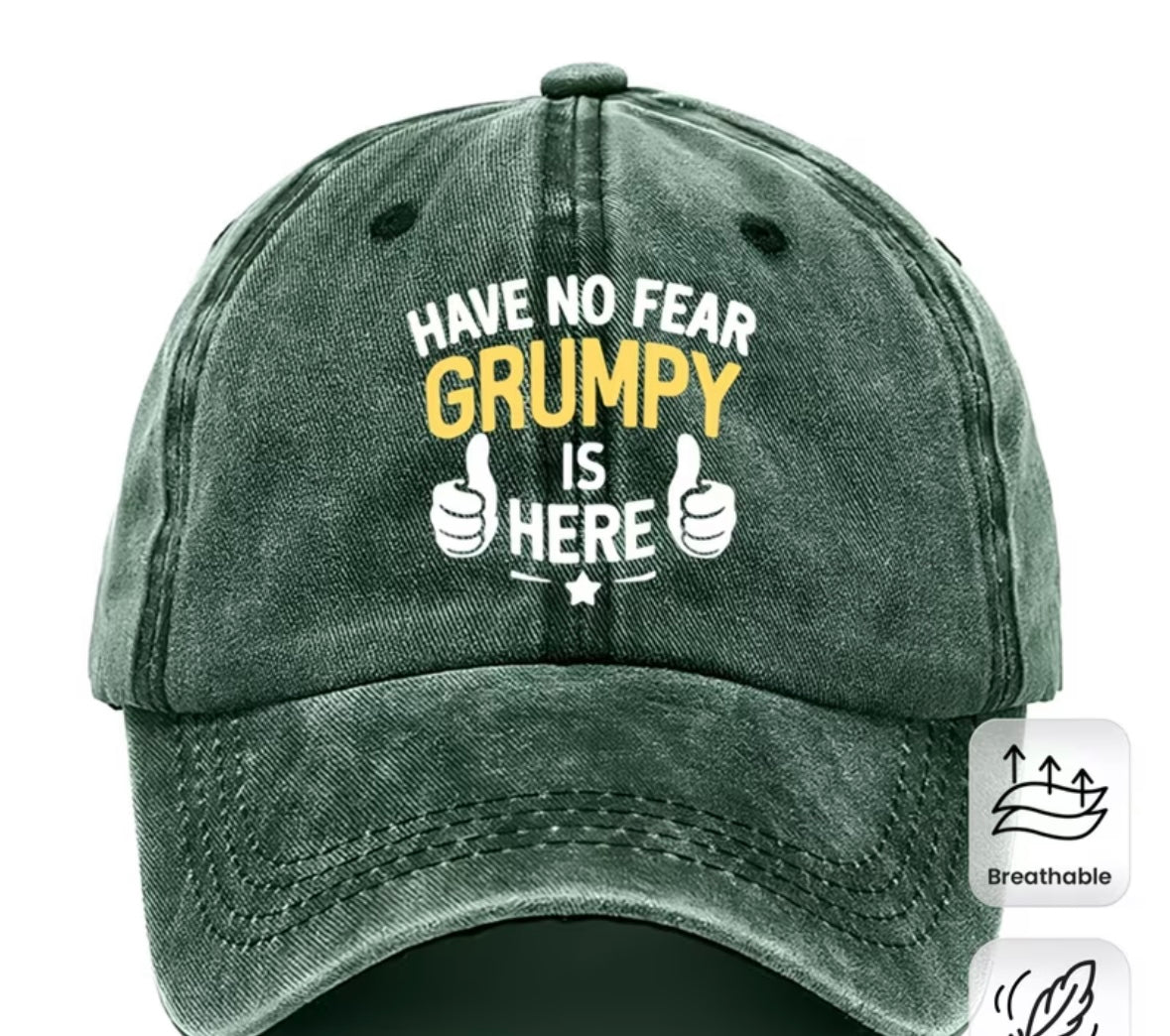 Unisex grumpy is here cap