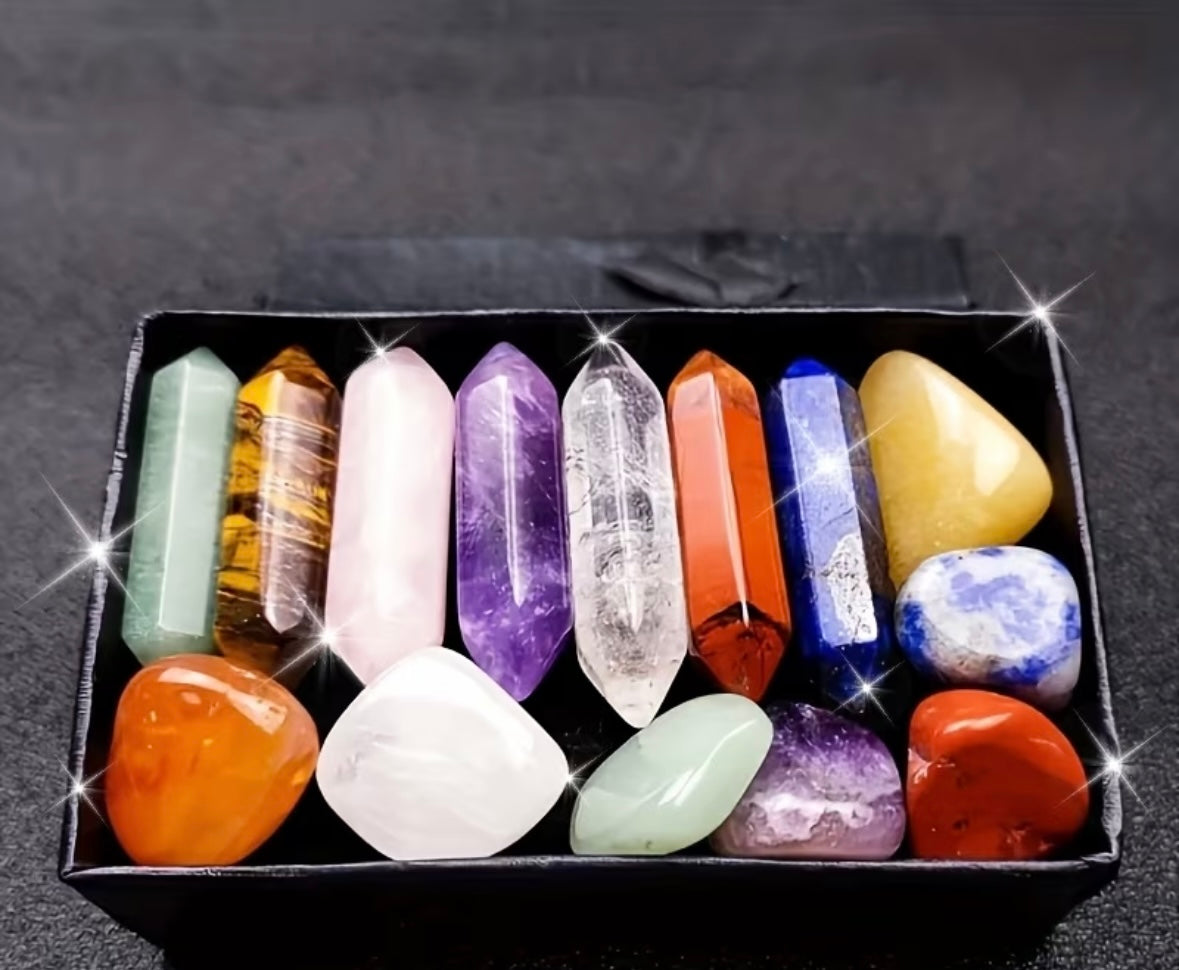 A set of double ended quartz crystals