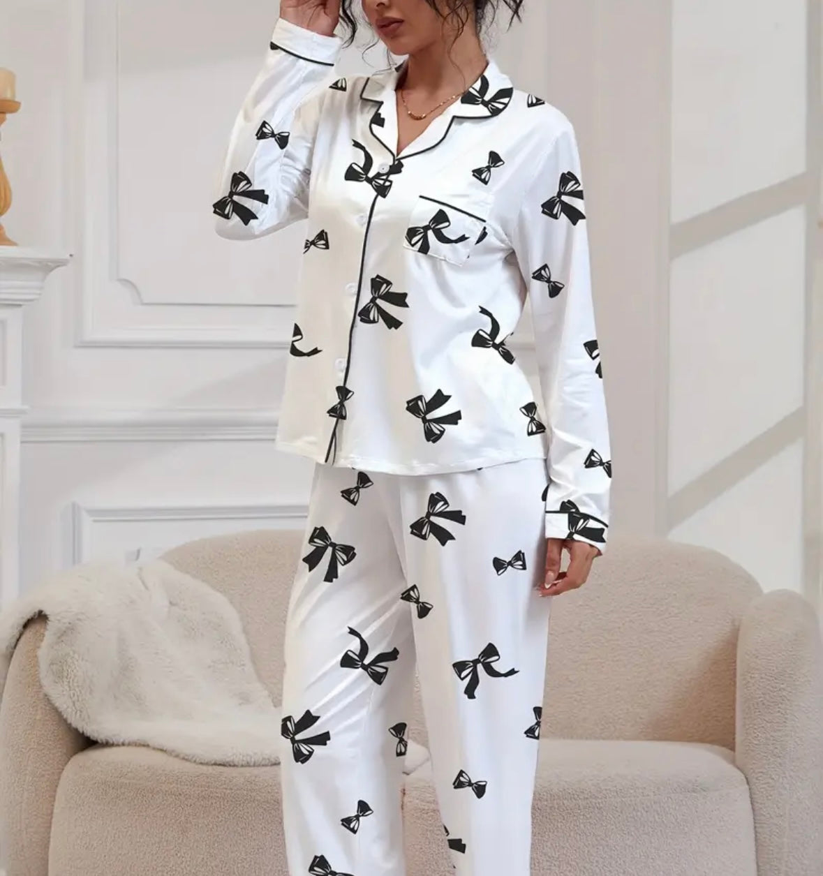 Cute Bow Print Women’s PJs