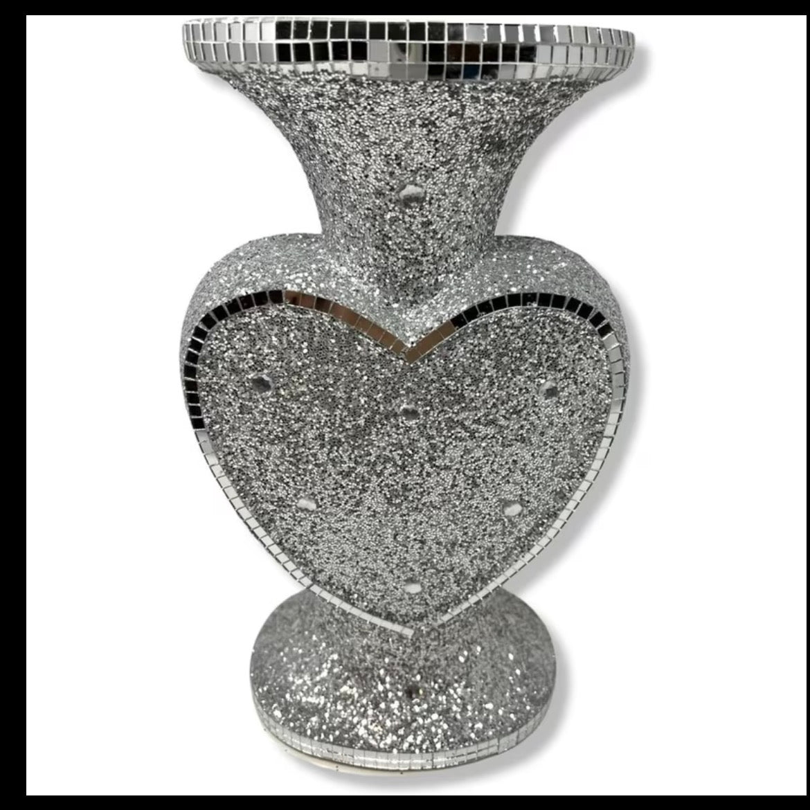 Crushed Dimond Heart Vase