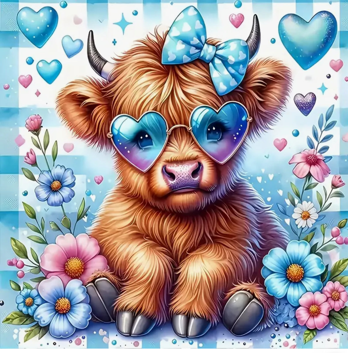 Highland cow diamond art - 20x20cm