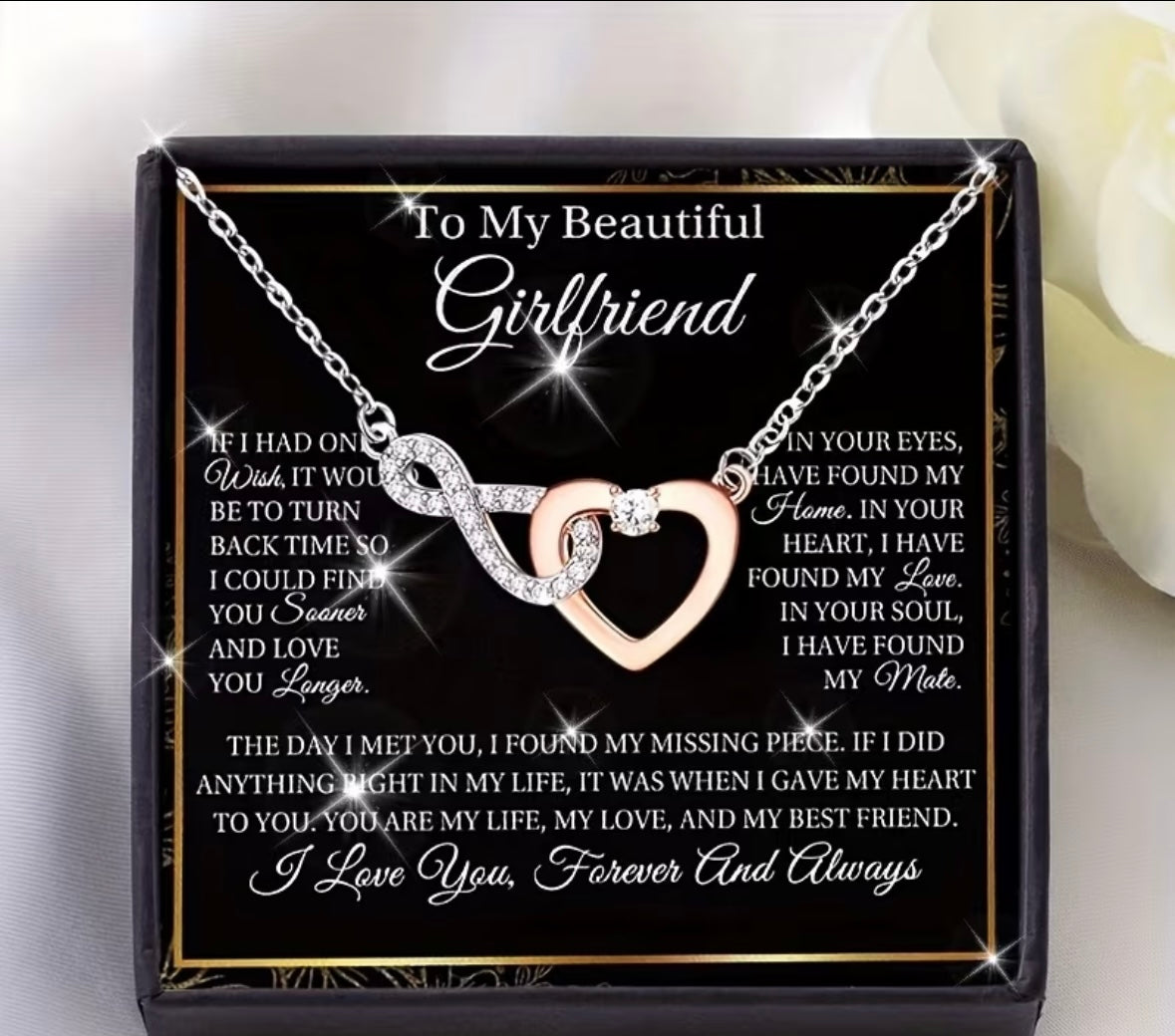 Girlfriend love heart necklace