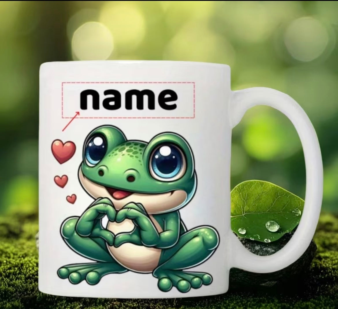 Personiled Frog Mug