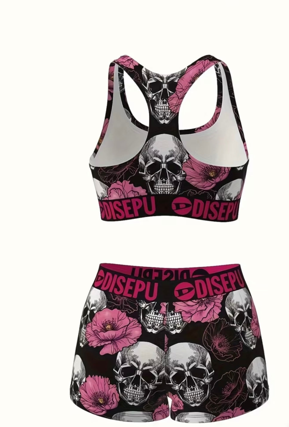 2pcs women’s trendy purple skull set
