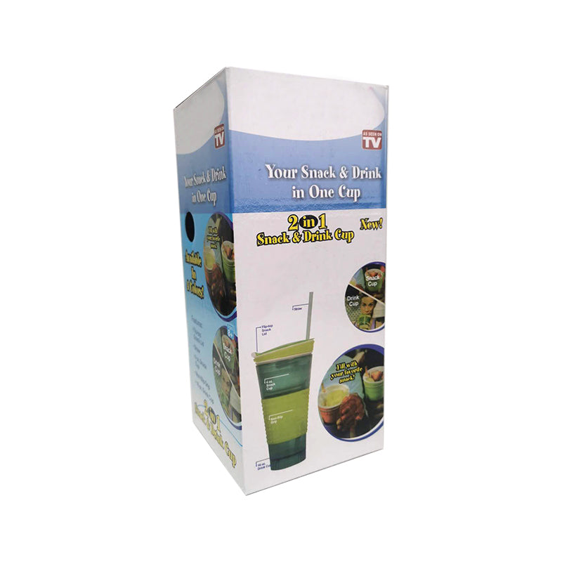 2-in-1 Plastic Travel Snack & Drink Cup