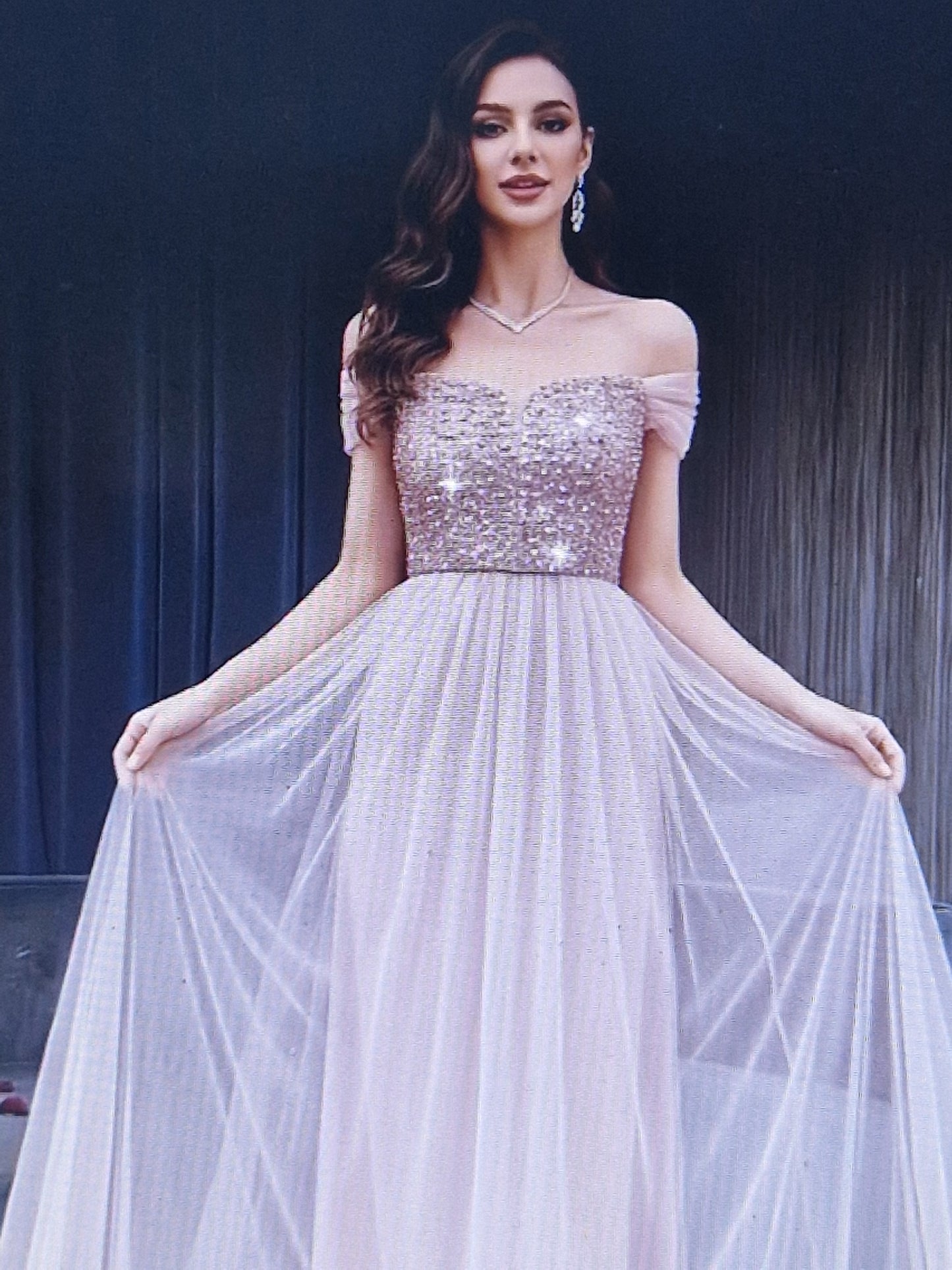 Woman's sequin mesh dress
