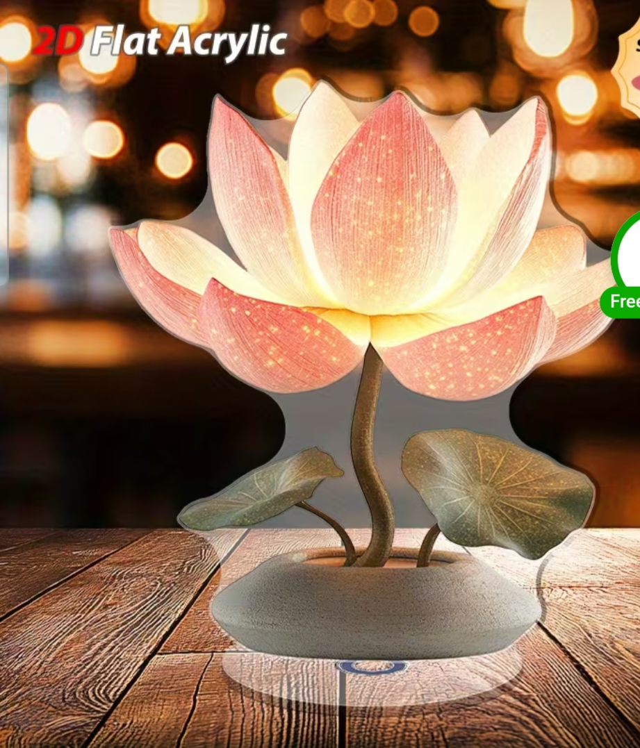 Rotating lotus lamp