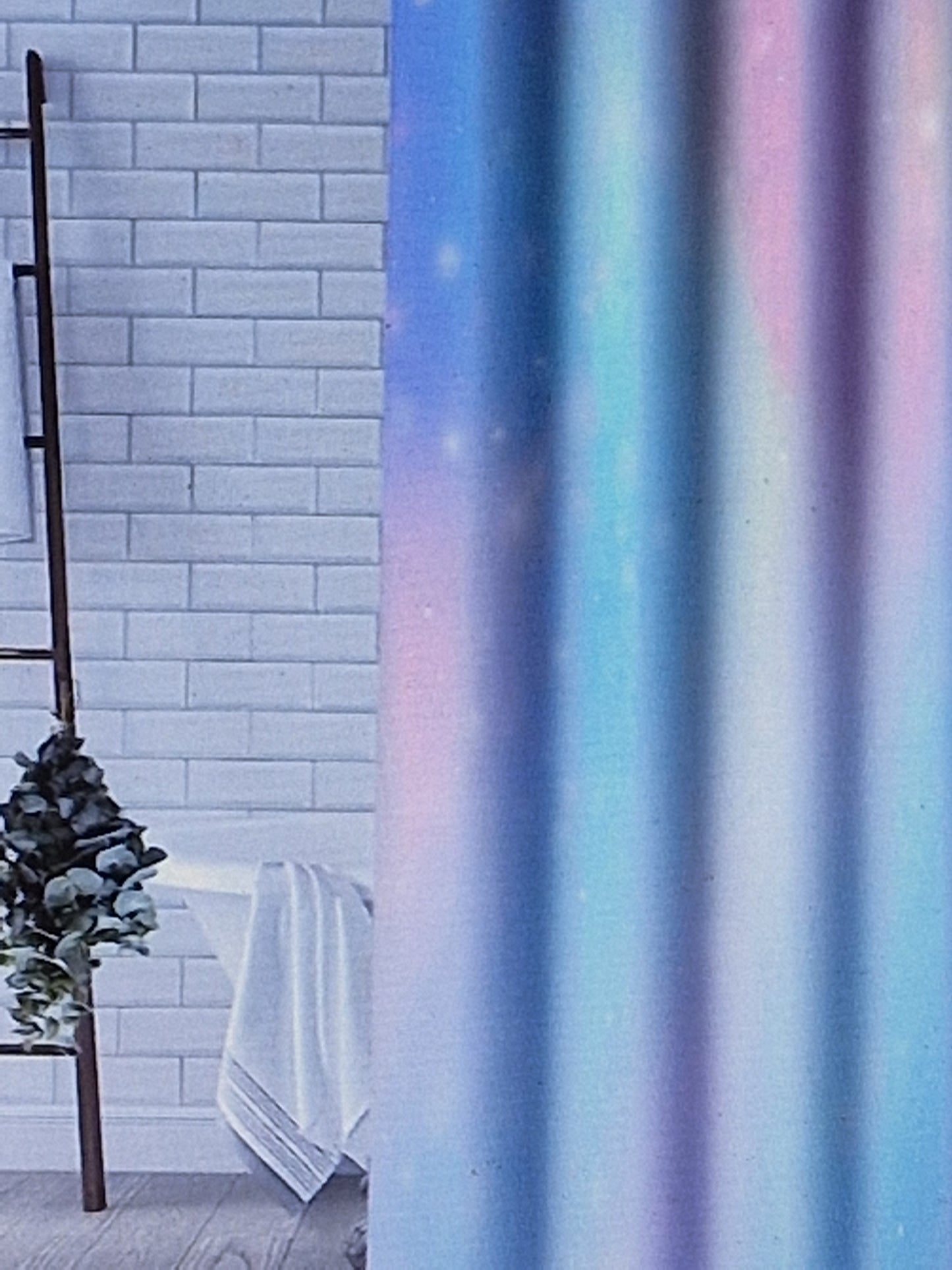 Rainbow shower curtain set