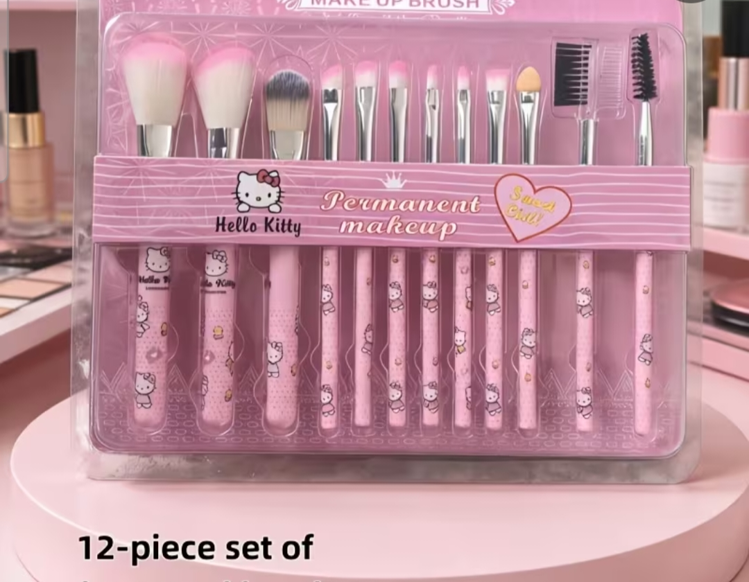 12pc make up brush set