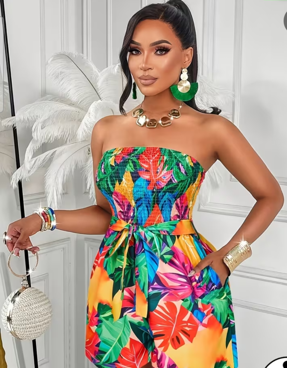 Women's strapless jumpsuit