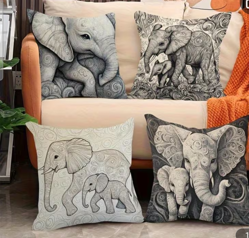 4pc elephant pillows