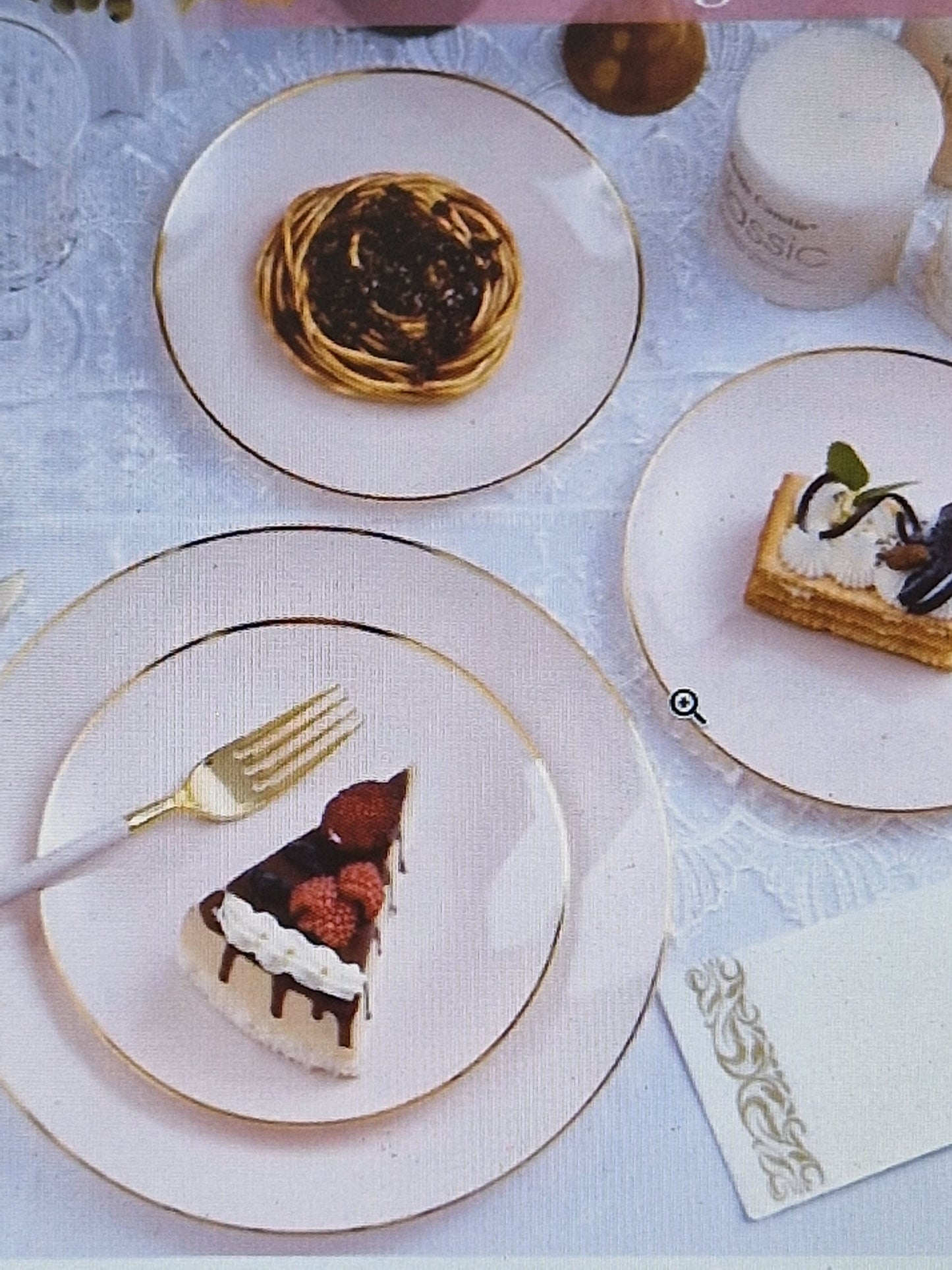 40pc pink dinner set