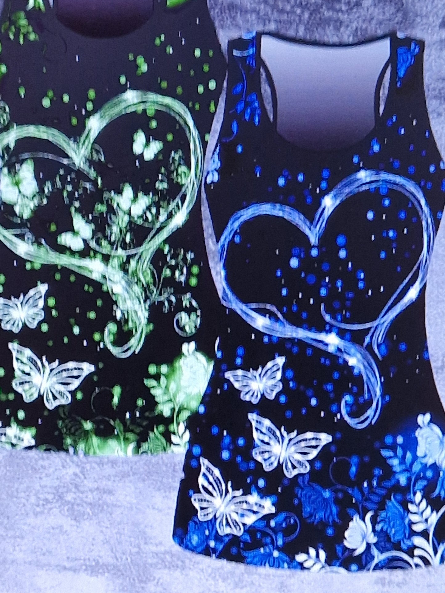 Women's butterfly love heart tops