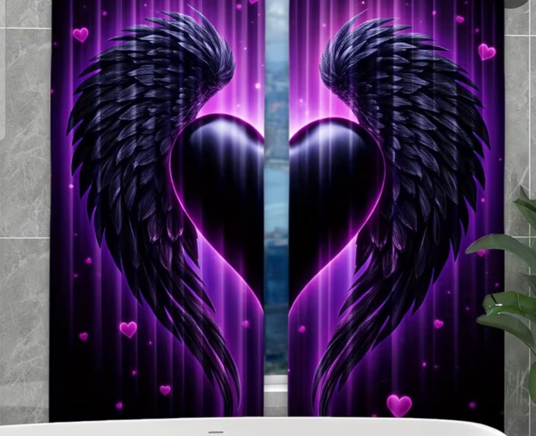 2pc heart shaped drapes