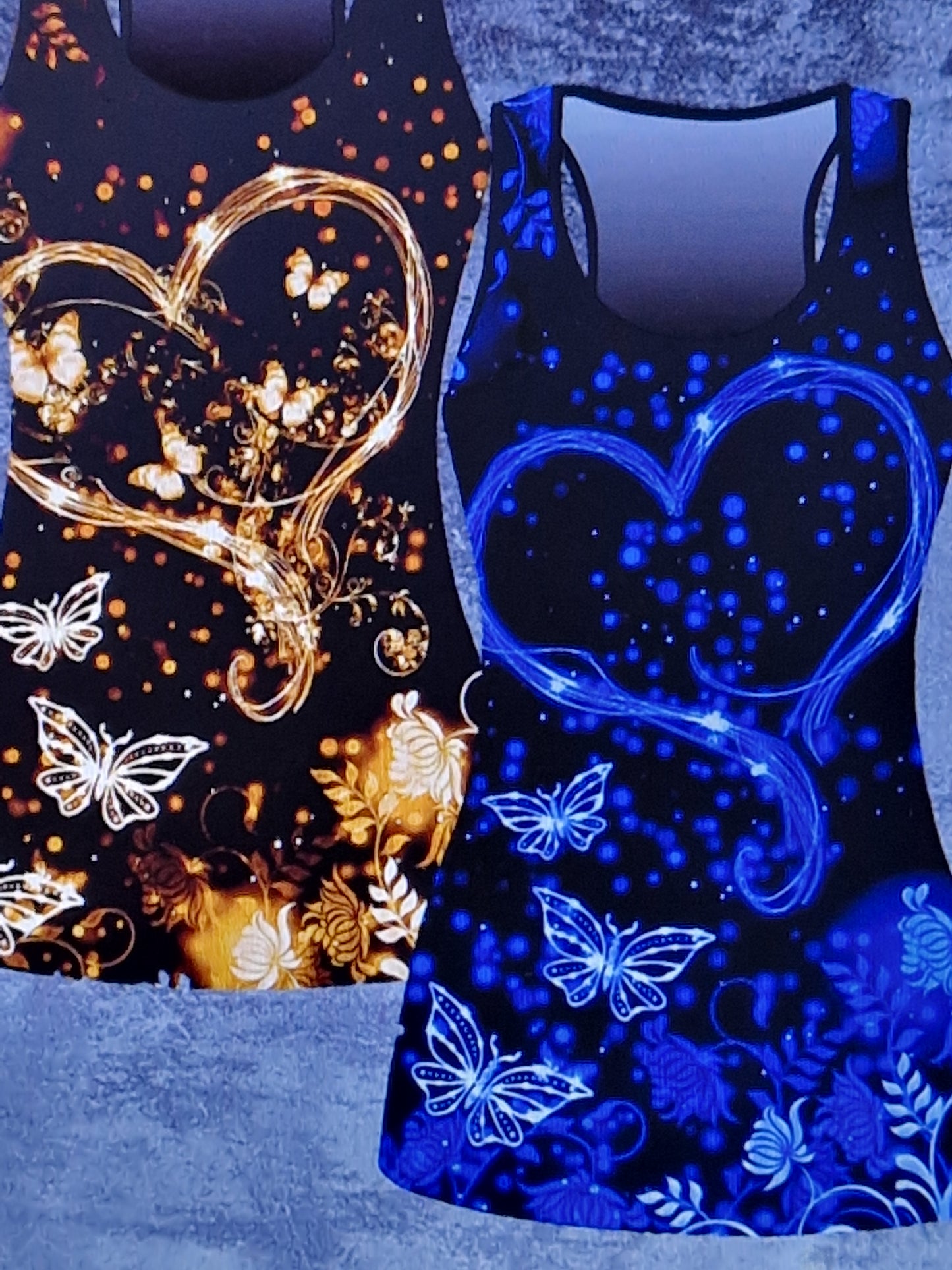Women's butterfly love heart tops