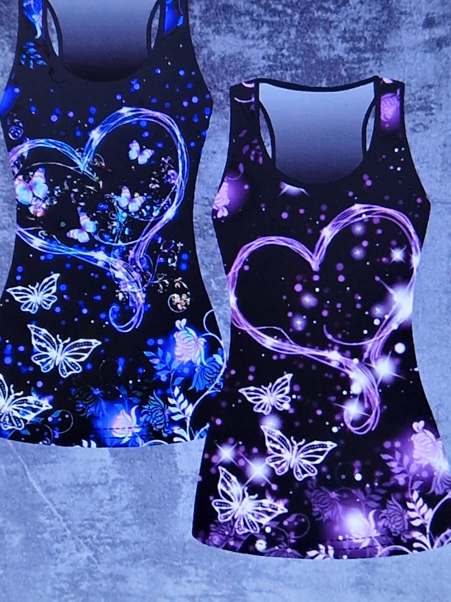 Women's butterfly love heart tops
