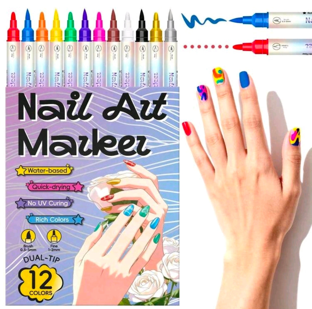 Flysea Dual-Headed Nail Art Pens
