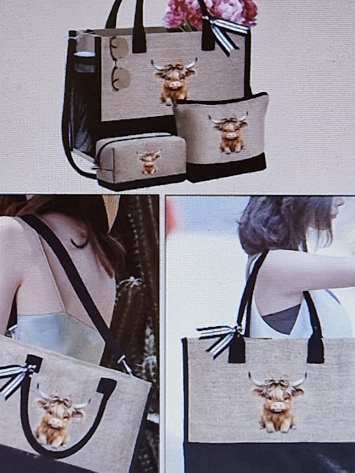 Highland cow bag set