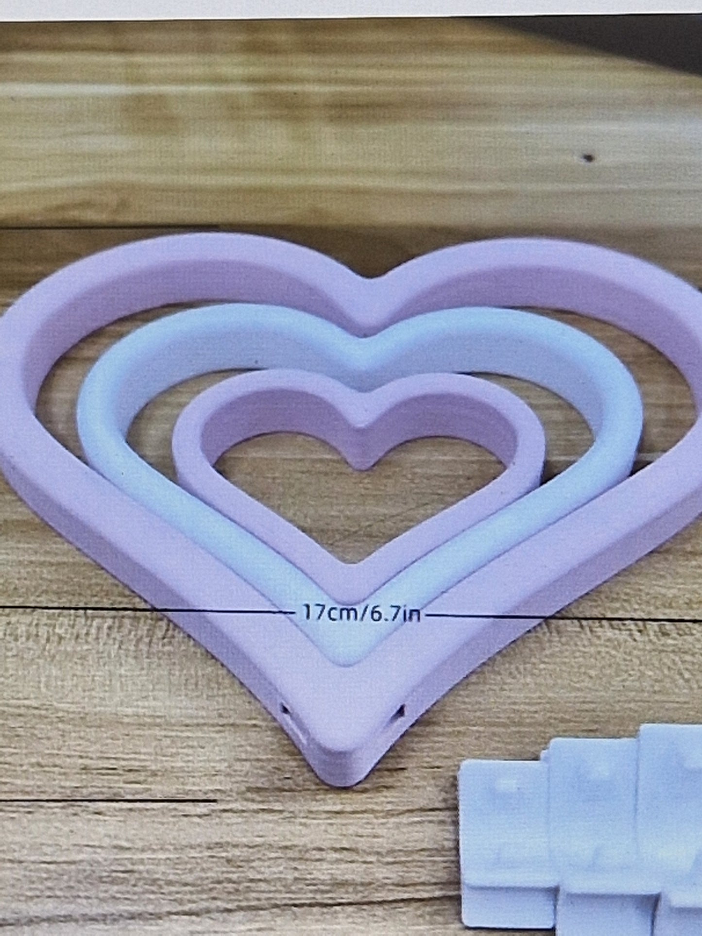 Red and white heart sculptures
