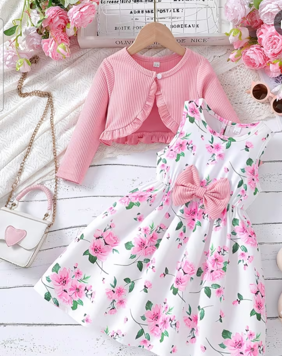 Girls 2pc floral dress