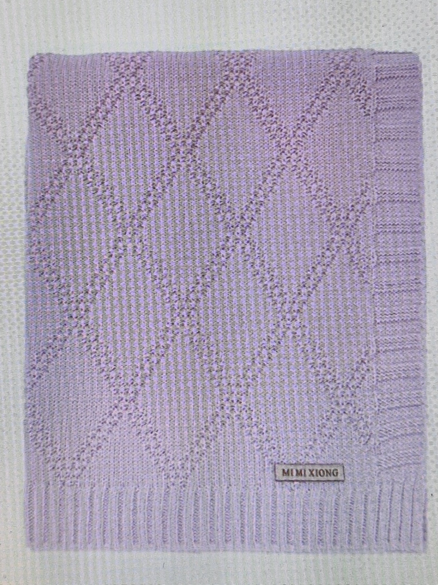 Children's rhombus knitted blanket