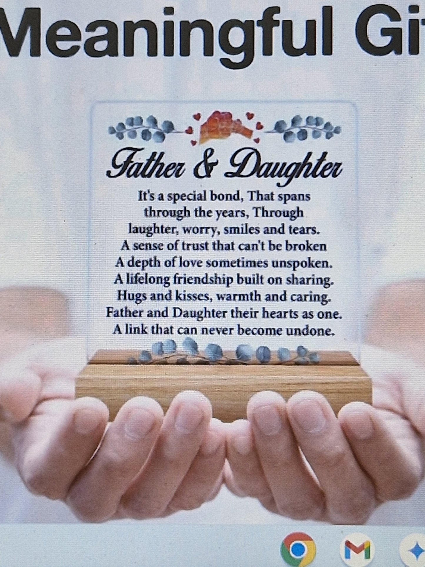 2d flat father daughter plaque